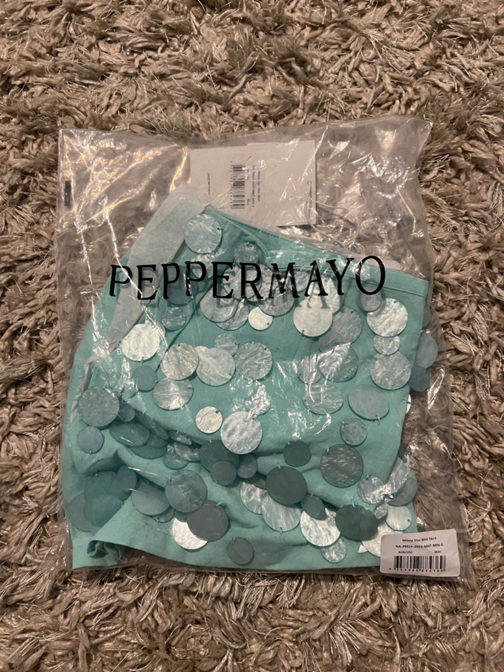 Peppermayo Mint Sequin Mini Skirt - Picture 5 of 6
